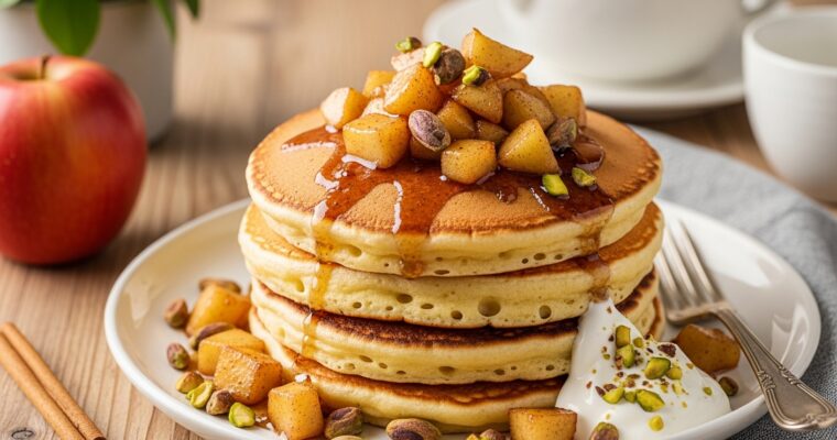 Baghrir Pancakes with Brown Butter Spiced Apples
