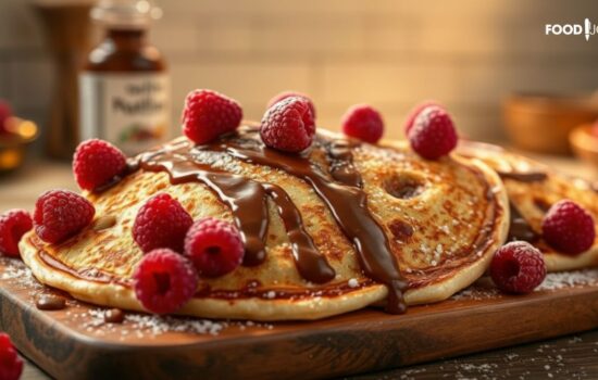 Beghrir with Nutella and Wild Raspberries