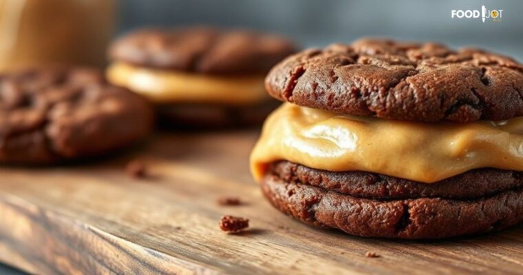 Decadent Brownie Cookie Sandwiches with Creamy Peanut Butter Frosting