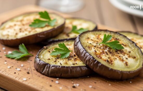 Almost no-oil Pan Fried Eggplant
