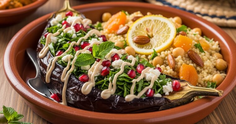 Middle Eastern Roasted Eggplant with Couscous: A Flavorful Vegetarian Delight