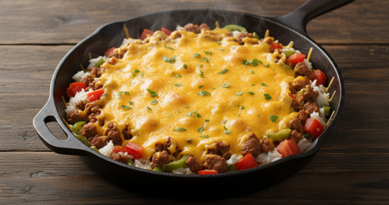 One-Pan Ground Beef and Rice Skillet