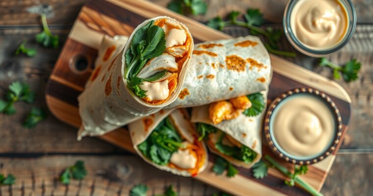 Simple Sweet and Spicy Chicken Wraps