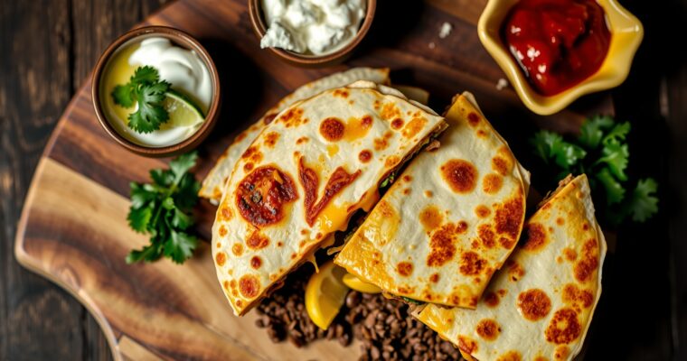Cheesy Ground Beef Quesadillas