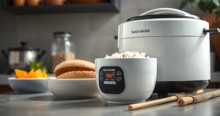 BLACK+DECKER Rice Cooker 6-Cup (Cooked) with Steaming Basket, Removable Non-Stick Bowl, White Review